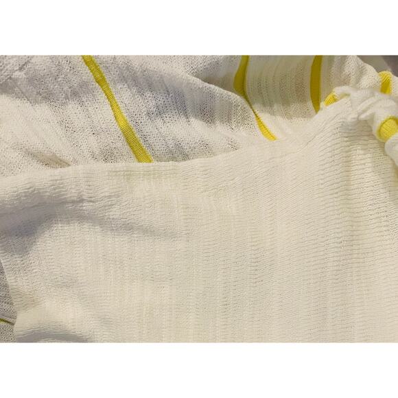 Maeve Anthropolgie NWT Super Soft White & Yellow Striped Tank Top Size Medium - Picture 5 of 6